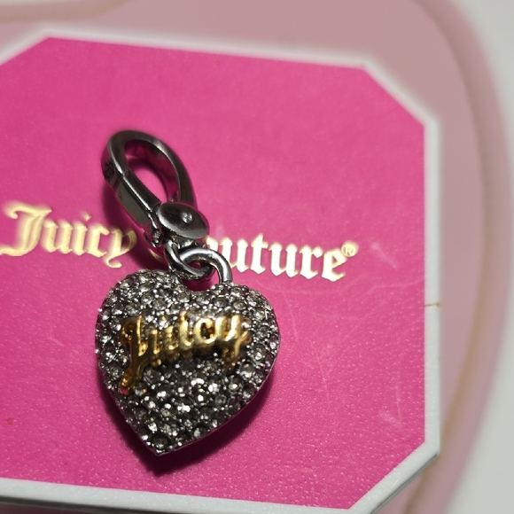 Juicy Couture Gold and Silver Heart Shaped Charm with Sparkling Stones - Picture 1 of 4